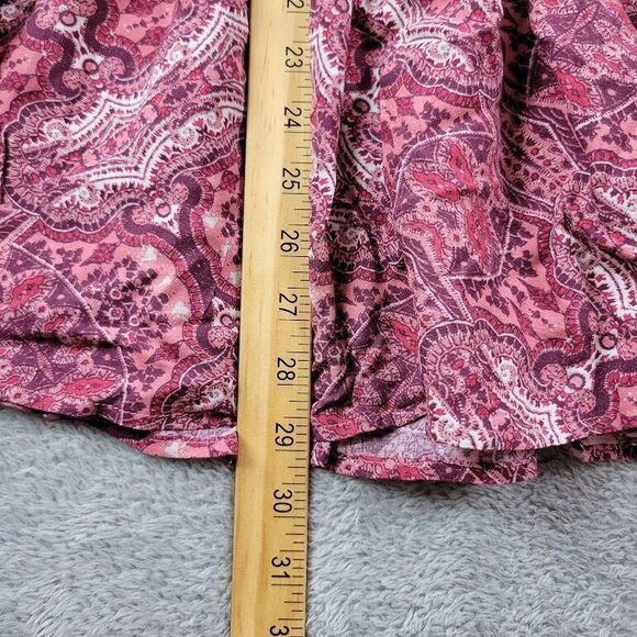 Lucky Brand Dress Girls Medium Maroon Paisley Peplum Skater Boho Peasant - Picture 6 of 10